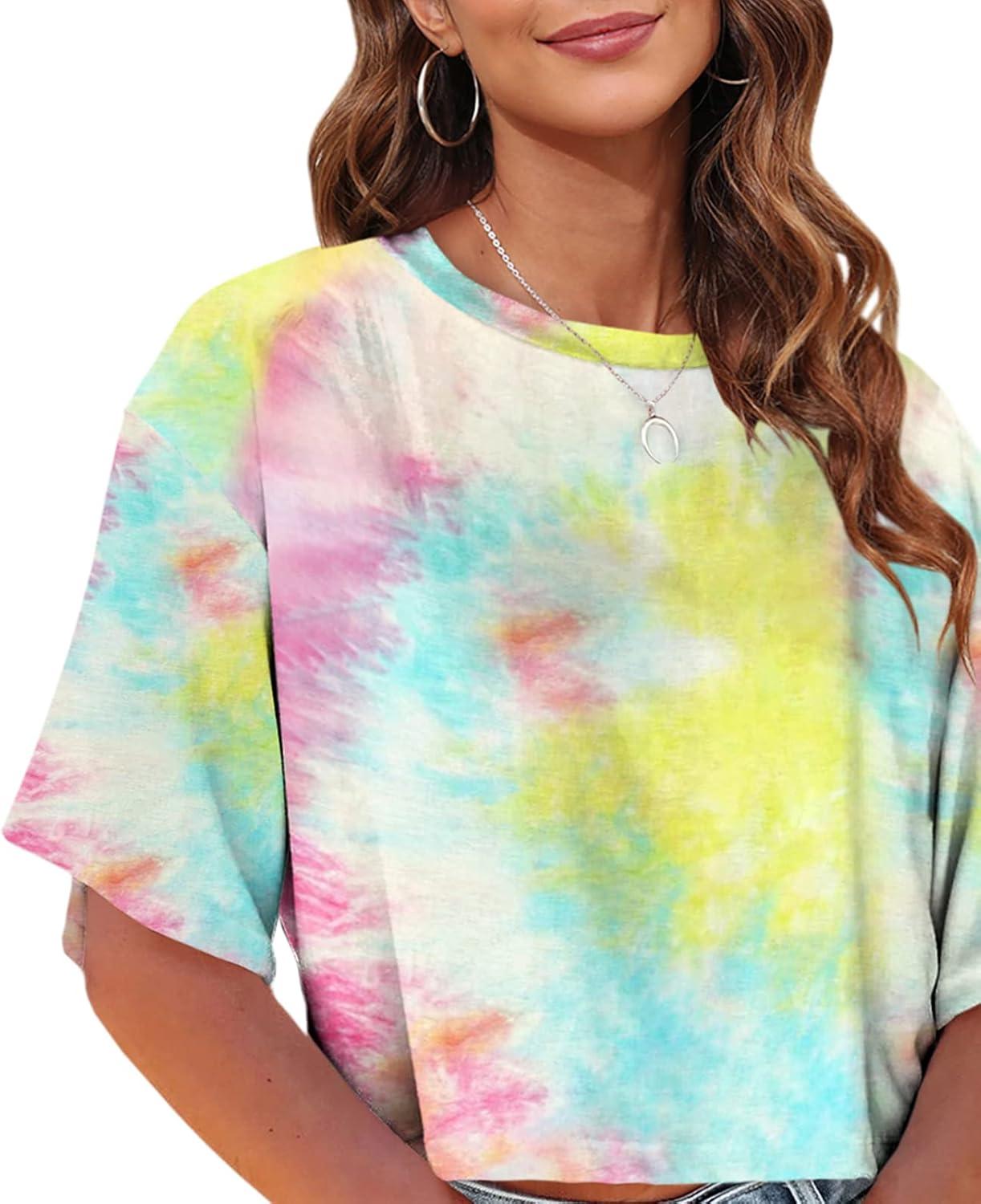 imageTankaneo Women Half Sleeve Cropped TShirts Drop Shoulder Round Neck Crop Tops Casual Summer Solid Color Basic Tees20sky Blue