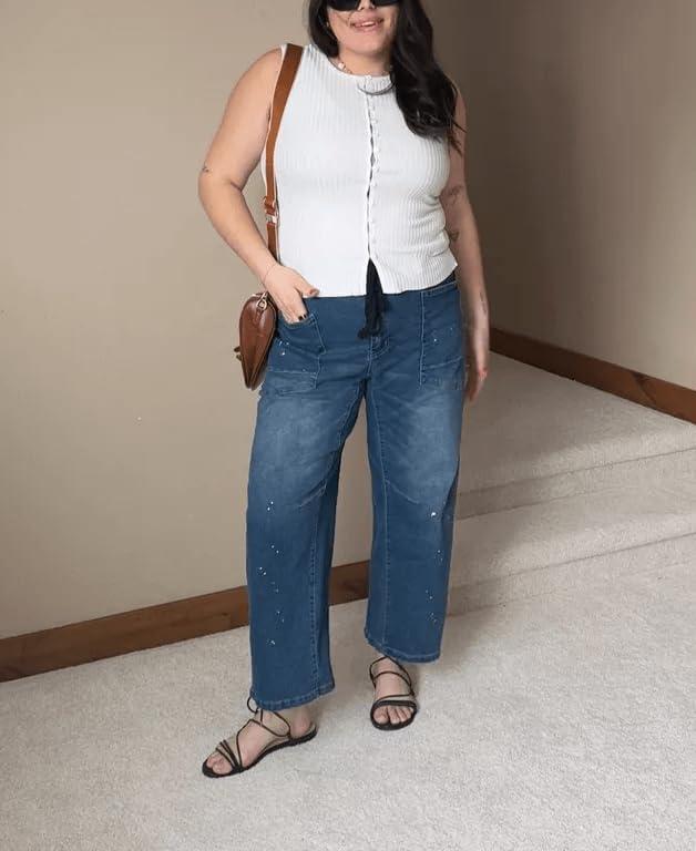 imageTankaneo Womens Going Out Tops Summer Cute Ribbed Tank Crop Button Up Vest Top Y2K Sexy OutfitsWhite