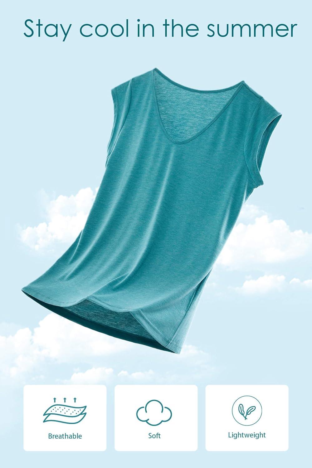 imageTankaneo 3 Pack Womens Cap Sleeve Tops V Neck Loose Fit Tshirts Spring Summer Casual Basic TeesWhite lake Blue army Green