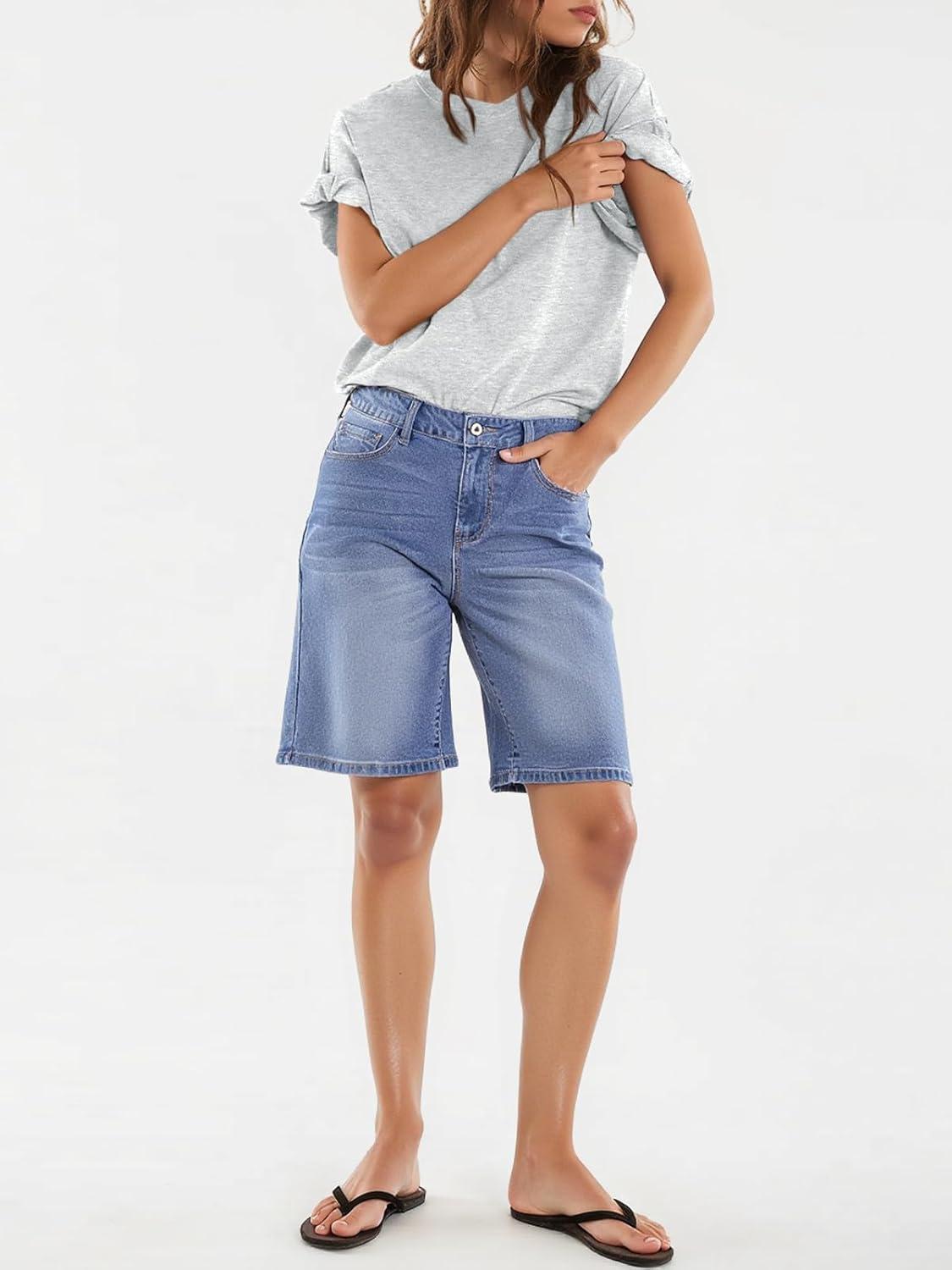 imageTankaneo Womens Oversized Half Sleeve TShirts Summer Casual Crew Neck Tunic Tops Loose Fit Boxy Basic TeesLight Grey