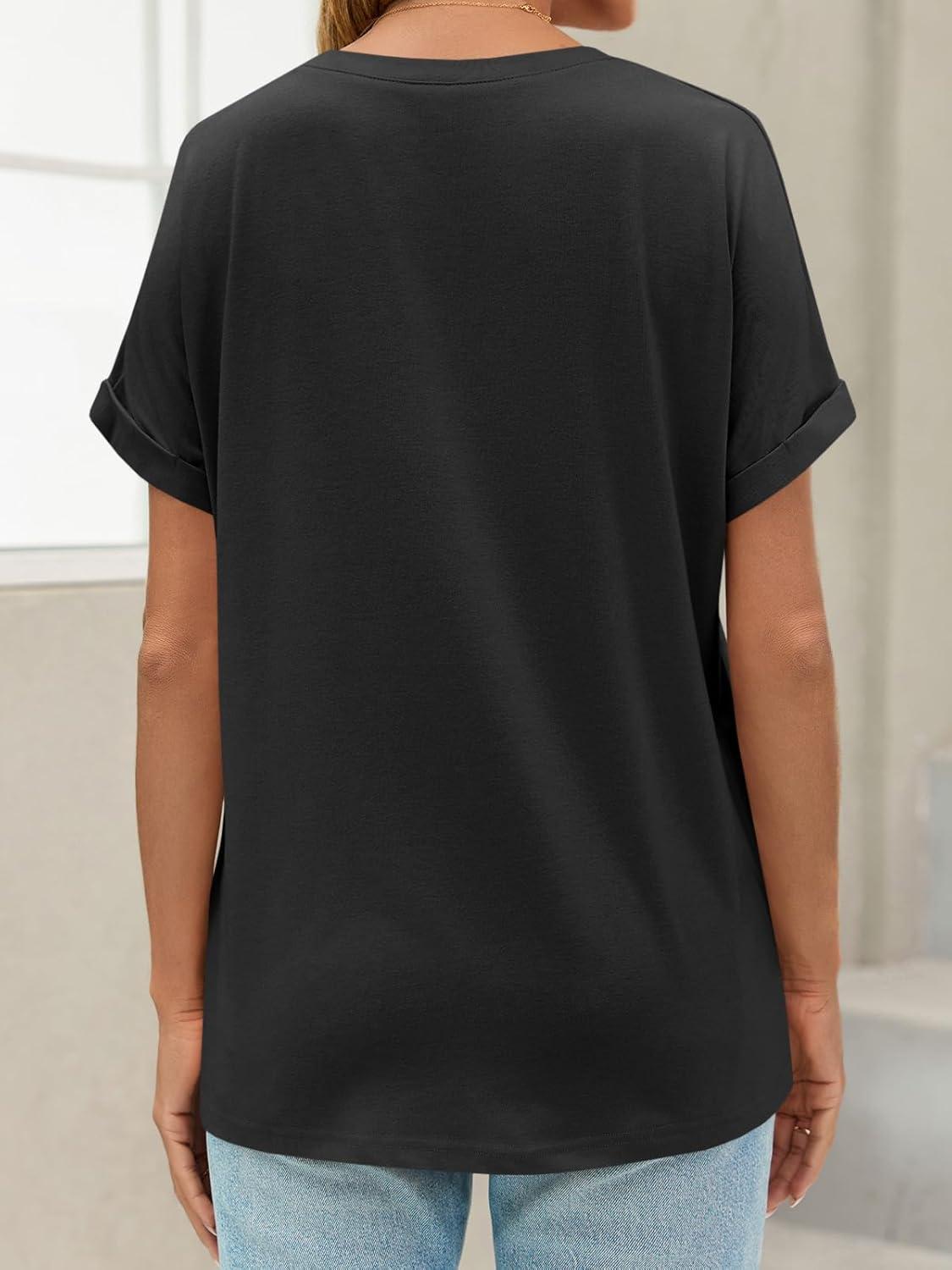 imageTankaneo Womens Oversized Short Sleeve TShirts Summer Casual Loose Fit Tops Workout Basic Tunic TeesBlack