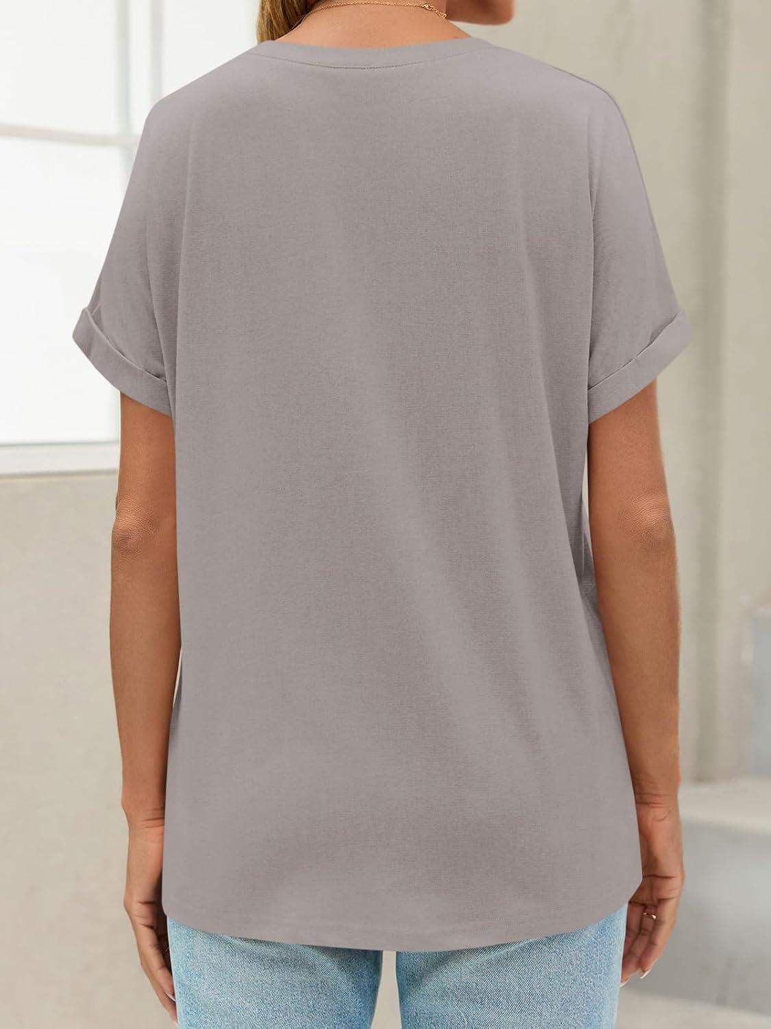 imageTankaneo Womens Oversized Short Sleeve TShirts Summer Casual Loose Fit Tops Workout Basic Tunic TeesLight Brown