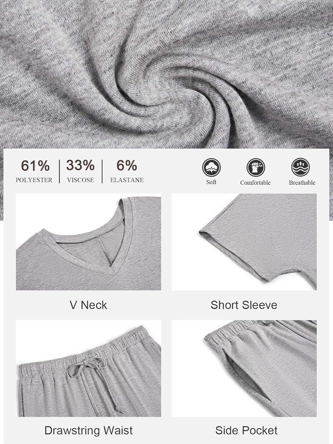 imageTankaneo Womens 2 Piece Outfits Lounge Sets Oversized Short Sleeve V Neck Tshirts Wide Leg Cropped Pants Matching SetArmygreen