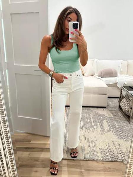 imageTankaneo Womens Sexy Deep V Neck Top Sleeveless Backless Spaghetti Strap Tank Top Casual Basic Cami TopGreen