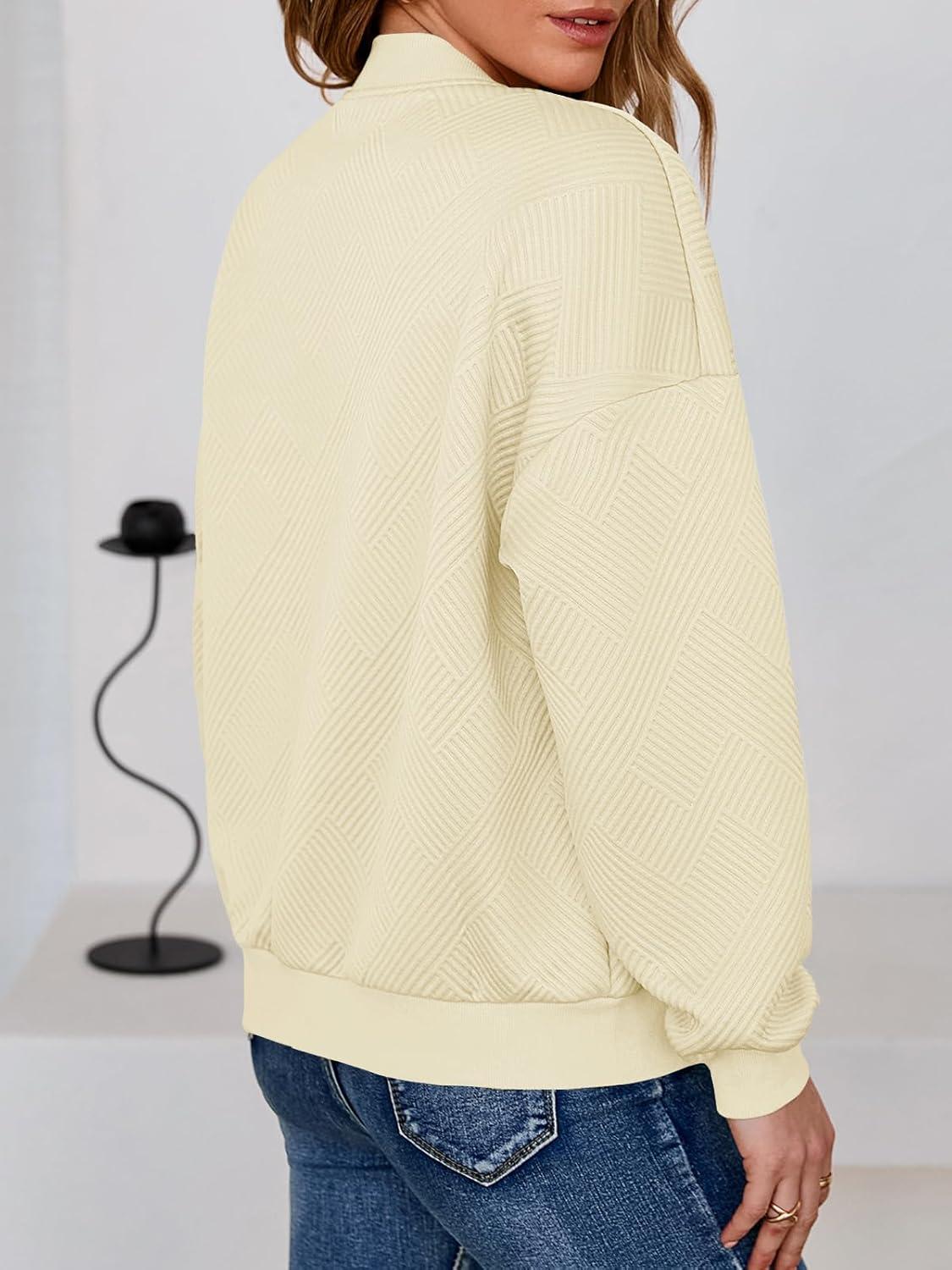 imageTankaneo Womens Bomber Jacket Zip Up Casual Jackets Lightweight Trendy Outerwear Coat with PocketsBeige