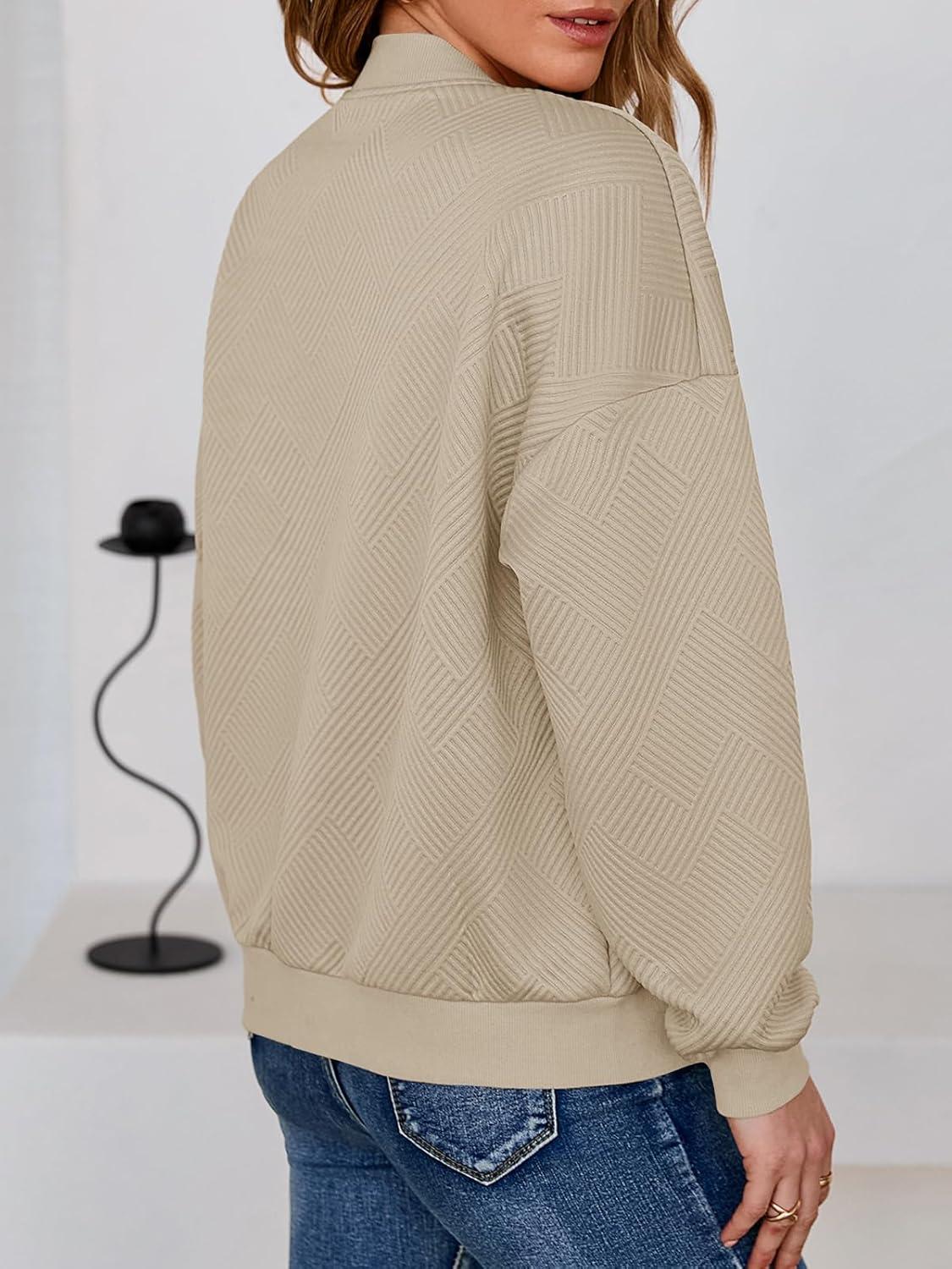 imageTankaneo Womens Bomber Jacket Zip Up Casual Jackets Lightweight Trendy Outerwear Coat with PocketsKhaki