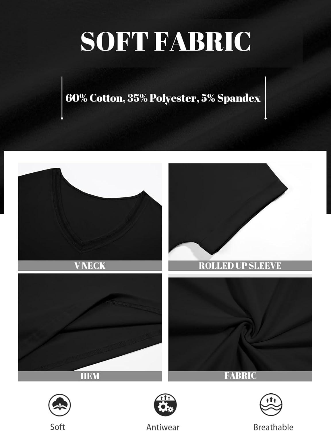 imageTankaneo Womens Deep V Neck TShirts Oversized Casual Summer Loose Fit Short Sleeve TopsBlack