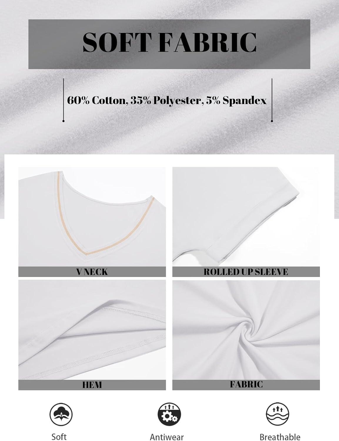 imageTankaneo Womens Deep V Neck TShirts Oversized Casual Summer Loose Fit Short Sleeve TopsWhite