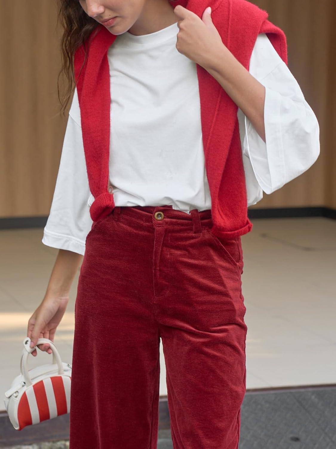 imageTankaneo Womens Oversized 34 Bell Sleeve TShirts Casual Crewneck Fall Trendy Tunic Tops Loose Fit Basic TeesWhite