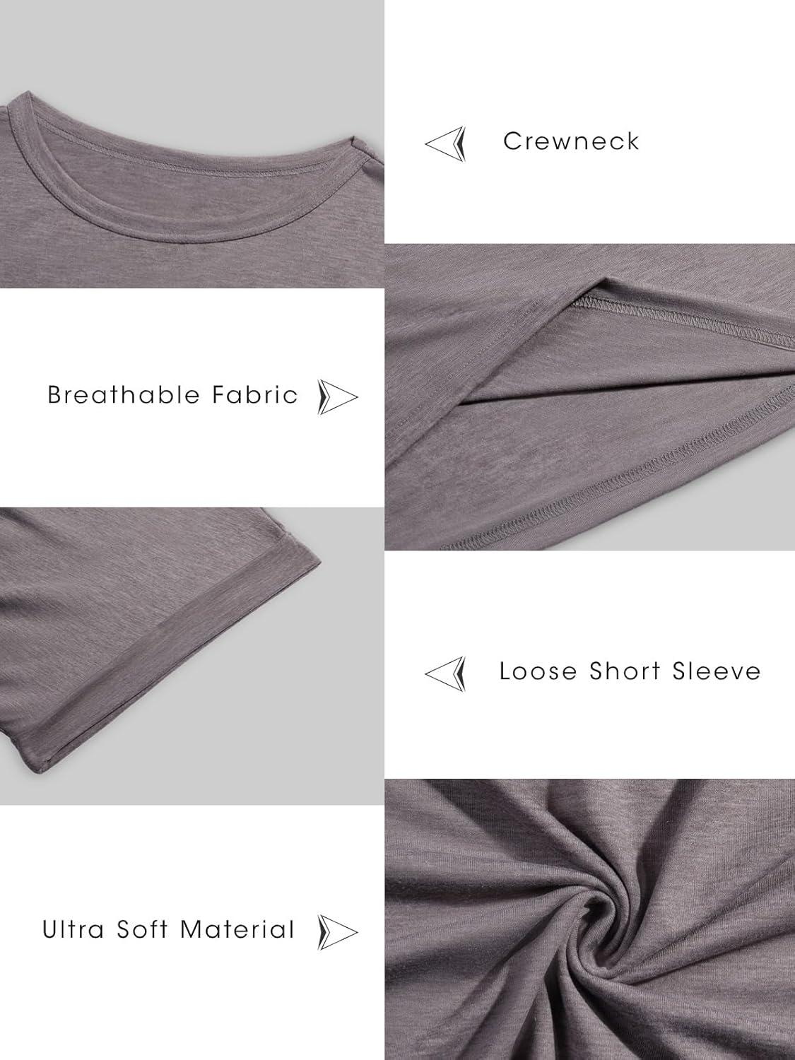 imageTankaneo Womens Plus Size Short Sleeve T Shirts Summer Half Sleeve Crew Neck Oversized Tees Casual Loose Fit Tunic TopsLight Brown