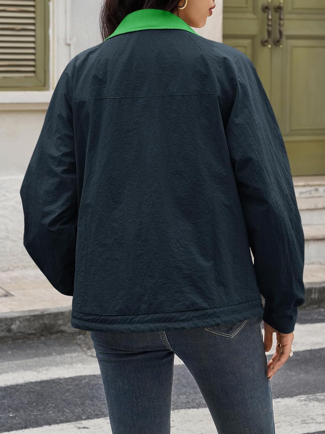 imageTankaneo Womens Fleece Lined Cropped Jackets Full Zip Oversized Casual Coats Winter Warm Outerwear OvercoatsNavy